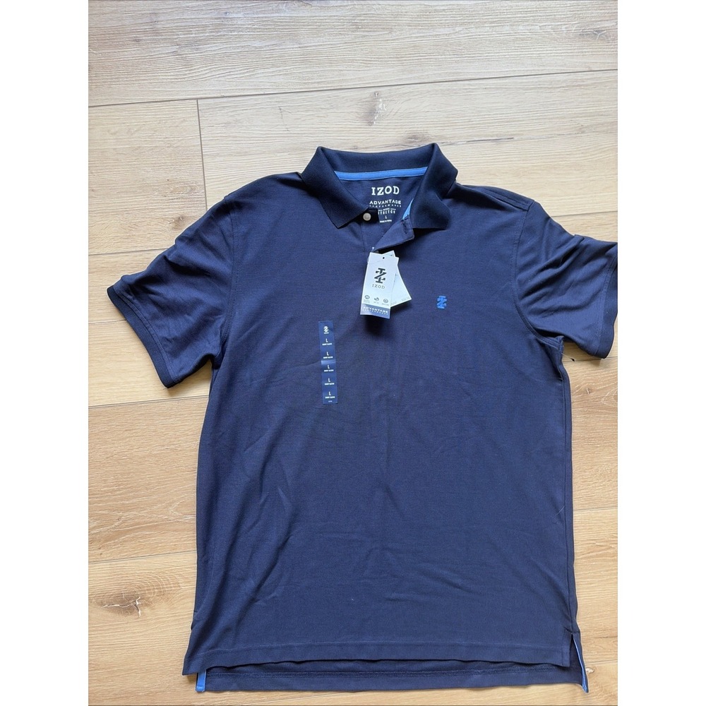 Izod Navy Advantage Performance Men's Large Cool FX Polo Shirt Stretch NWT